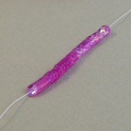 Cuvette 4 mm rose moyen irisé sur fil