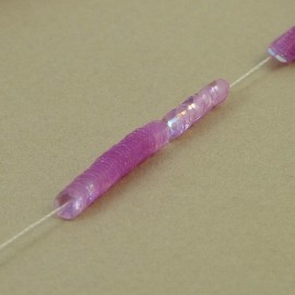 Cuvette 4 mm parme clair irisé sur fil