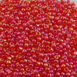 Rocaille 2,2 mm rouge rosé irisé