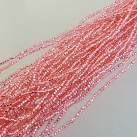 Rocaille 2 mm sur fil rose diamanté