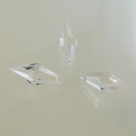 Goutte pampille vintage facettée cristal 16 mm