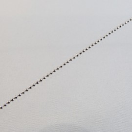 Chaine à billes argentée 1 mm