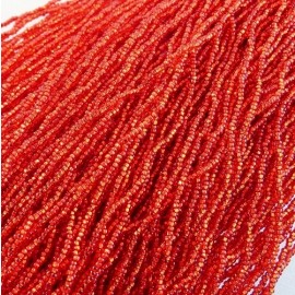 Rocaille 2 mm rouge diamanté sur fil