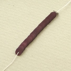Paillette 4 mm prune brillant sur fil
