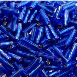 Twist bugle bead 6 mm S/L royal blue