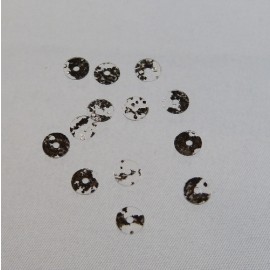 Paillette incolore et noir marbré 5 mm