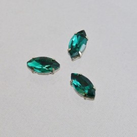Sew on rhinestone marquise emerald 10 mm