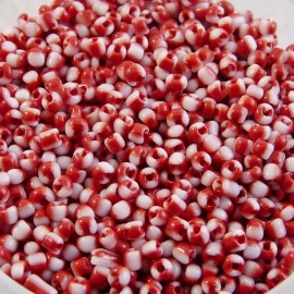 Seed bead 2,1 mm red and white