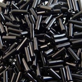 Bugle beads 7 x 2 mm shiny black