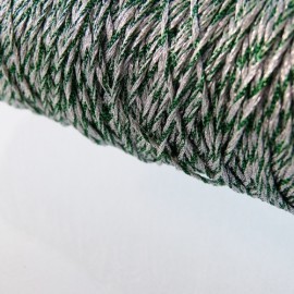 Metallized threads silver and green