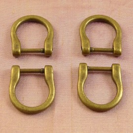 Antic brass bag handle loops