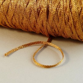 Viscose ribbon 3 mm copper with sparkle copper