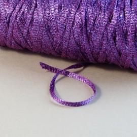 Viscose ribbon 3 mm violet with purple sparkle