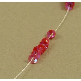 cup sequin 3 mm oriental red on strand