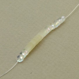 cup sequin 4 mm iridescent ivory on strand