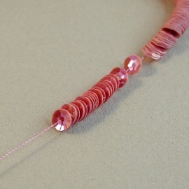 cup sequin 5 mm oriental salmon on strand