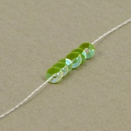 cup sequin 3 mm oriental lime green on strand