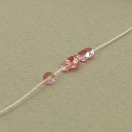 cup sequin 3 mm iridescent pink on strand