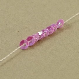 cup sequin 3 mm oriental pink on strand
