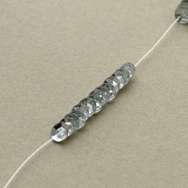 cup sequin 4 mm metallic silver on strand
