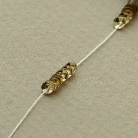 cup sequin 3 mm metallic light gold on strand