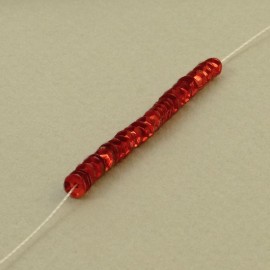 cup sequin 4 mm metallic red on strand
