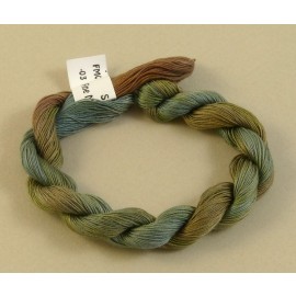 Fine mercerized cotton green, brown and grey n° 03