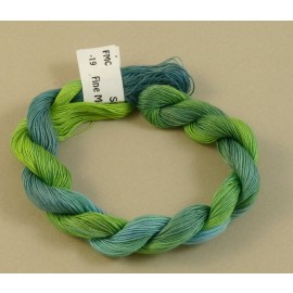 Fine mercerized cotton du light green to blue n°19