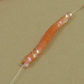 cup sequin 4 mm iridescent pink slightly orange on strand