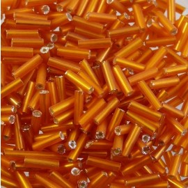 Round bugle bead 6 mm satin orange