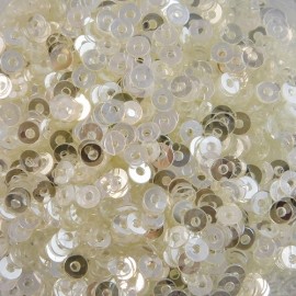 Flat sequin 3 mm white lustered