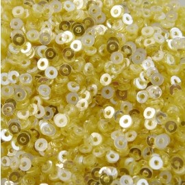Flat sequin 2 mm light yellow lustered