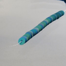 Flat sequin 4 mm iridescent petrol blue 
