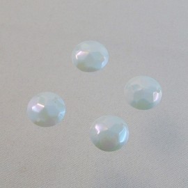 antic embossed cabochon 13 mm iridescent light blue facetted