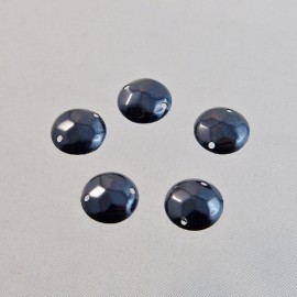 antic embossed cabochon 11 mm gunmetal facetted