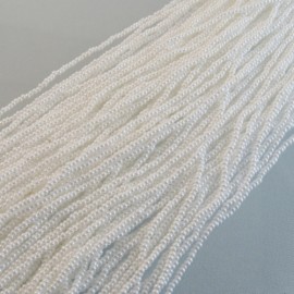 Seed bead 2 mm lustered white on strand