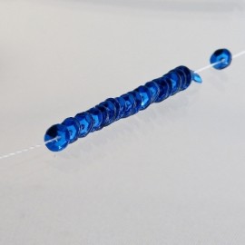 cup sequin 4 mm metallic royal blue on strand