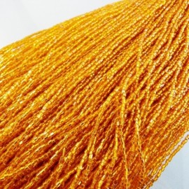 2 cuts bead orange silver line 2 mm on strand