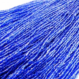 2 cuts bead royal blue silver line 2 mm on strand