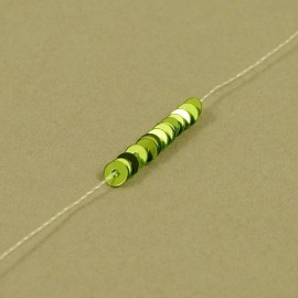 Flat sequin 3 mm shiny chartreuse on strand