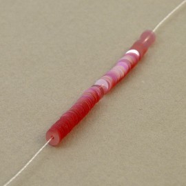 Flat sequin 4 mm iridescent pink on strand