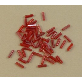 Antic bugle bead transparent red 7 mm