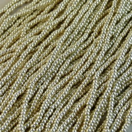 Seed bead 2 mm metallic silver on strand