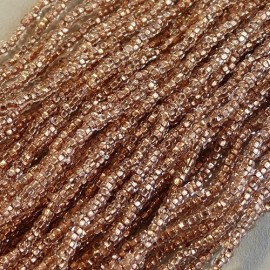 Seed bead 2 mm copper lined cristal on strand