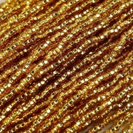 Seed bead 2 mm S/L dark gold on strand