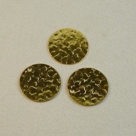 Antic sequin hammered 16 mm yellow gold