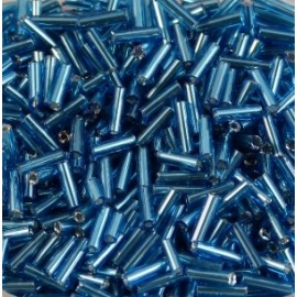 Round bugle bead 6 mm S/L blue