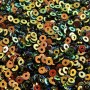 Flat sequin 2 mm orange and green